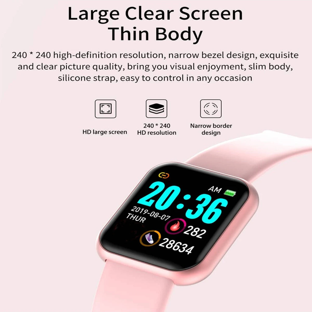 Smartwatch unissex com controle de música, Bluetooth, monitor de calorias e atividades físicas, rastreador de corrida e pulseira esportiva para Android e iOS.