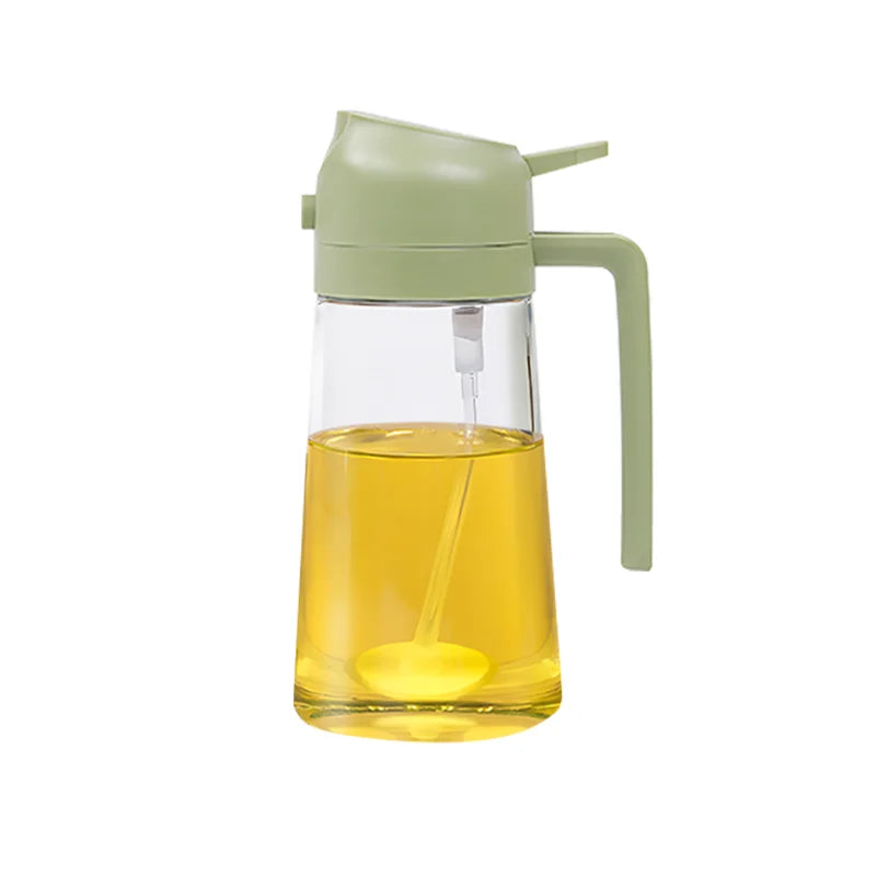 Frasco spray de azeite 2 em 1, 500ml, em plástico, para cozinha, ideal para camping, churrasco e confeitaria.